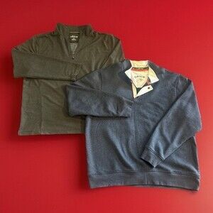 Orvis Men's Pullover Sweater Lot of 2 Size XL 1/4 Zip Long Sleeve Blue/Green
